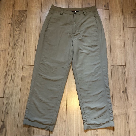 Women’s The North Face Khaki beige Nylon hiking pants size 10 Long - Picture 1 of 12
